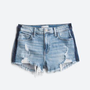 Studio Blue Distressed Frayed Hem Short